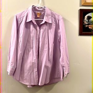 Women’s Long Sleeved Button Down Shirt, North Crest, Size XL (18), Lavender